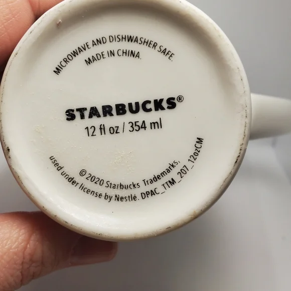 2020 Starbucks Holiday Christmas  Coffee Mug White Mistletoe 12oz HTF - Picture 5 of 5
